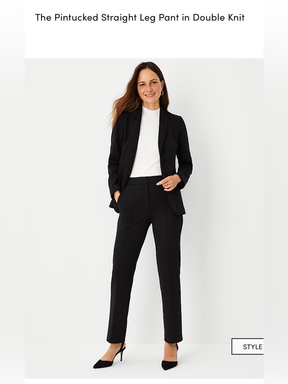 NWT Ann Taylor Pintucked Straight Leg Pant in Double Knit - Size 8